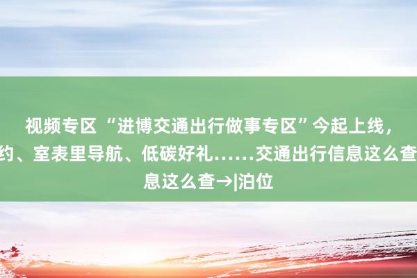 视频专区 “进博交通出行做事专区”今起上线，泊车预约、室表里导航、低碳好礼……交通出行信息这么查→|泊位